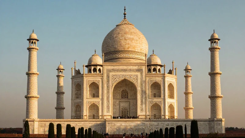 Emperador mogol ante el Taj Mahal dorado