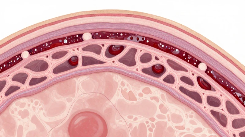 Ilustración médica de piel con colágeno