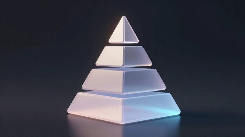 Pirámide flotante con iluminación suave