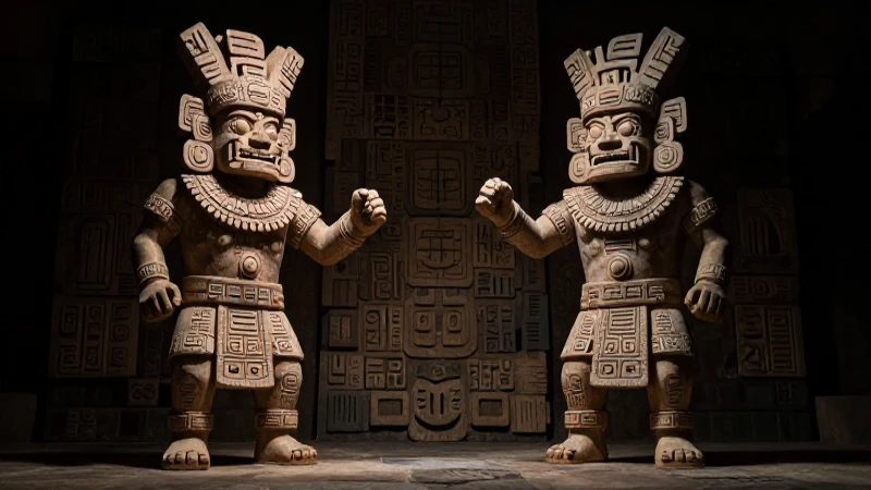 Dioses mayas en escena dramática y antigua
