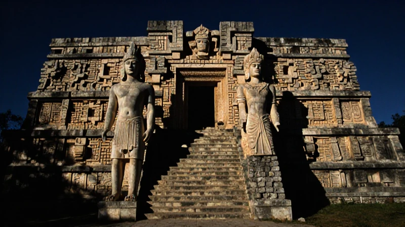 Héroes gemelos en ruinas mayas oscuras