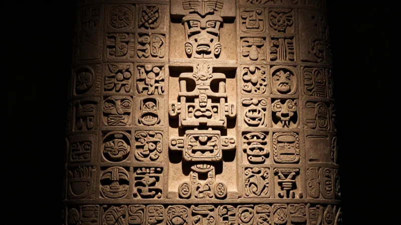 Iluminación dramática revela antiguos jeroglíficos mayas