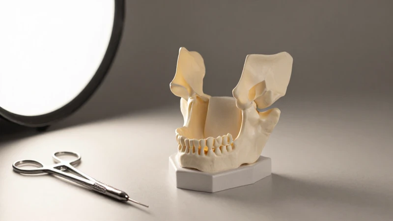 Ilustración anatómica mandibular con luz suave