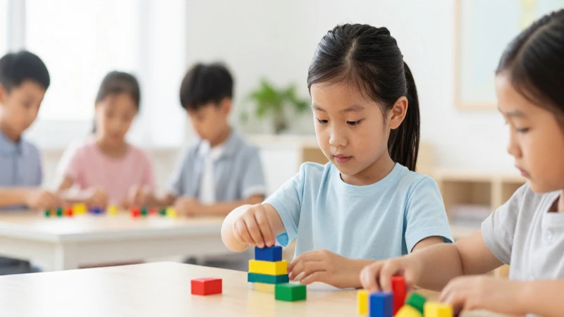 Historia y evolución de la educación preescolar en México 9 Niños jugando con bloques bajo luz suave