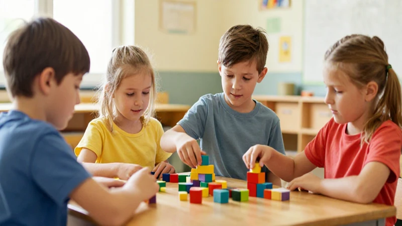 Historia y evolución de la educación preescolar en México 4 Niños apilan bloques en aula cálida