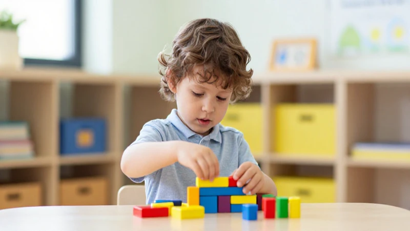 Historia y evolución de la educación preescolar en México 7 Niño juega con bloques en clase luminosa