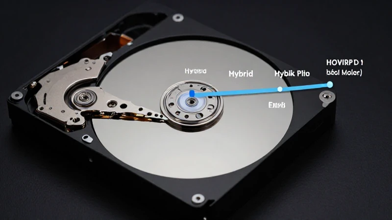 Primer disco duro: línea de tiempo de su evolución histórica 7 Disco híbrido con luz dramática en medio plano