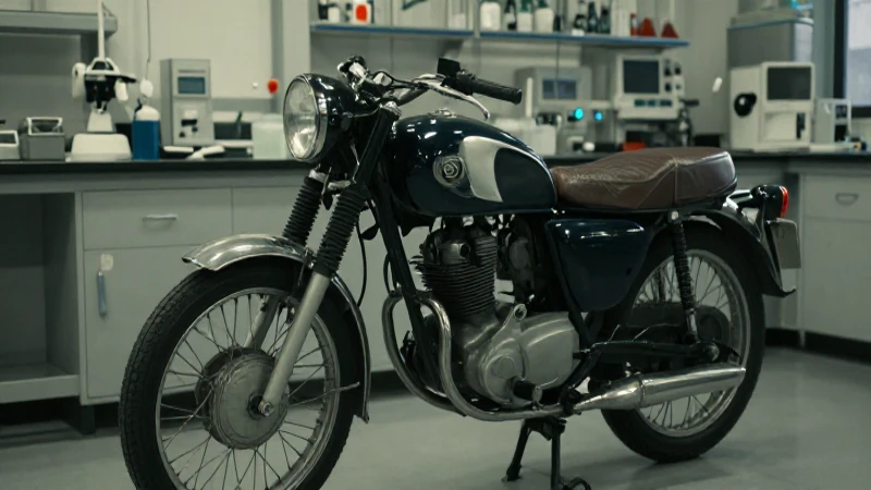 Motor antiguo iluminado con luz cinematográfica