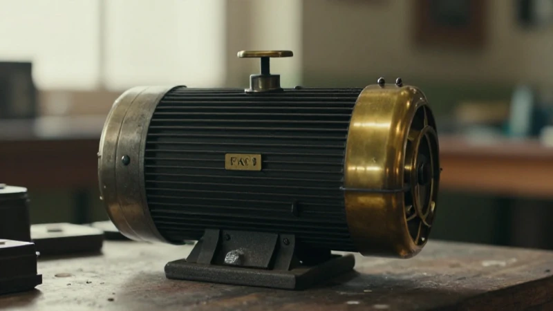 Motor antiguo en taller con luz cálida