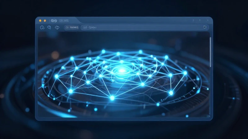 Primer navegador web: Evolución y línea del tiempo detallada 11 Interfaz futurista con iluminación cinematográfica brillante