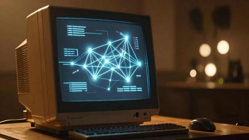 Primer servidor web: Evolución en la línea de tiempo 3 Computadora antigua resalta gráfica suavemente desenfocada