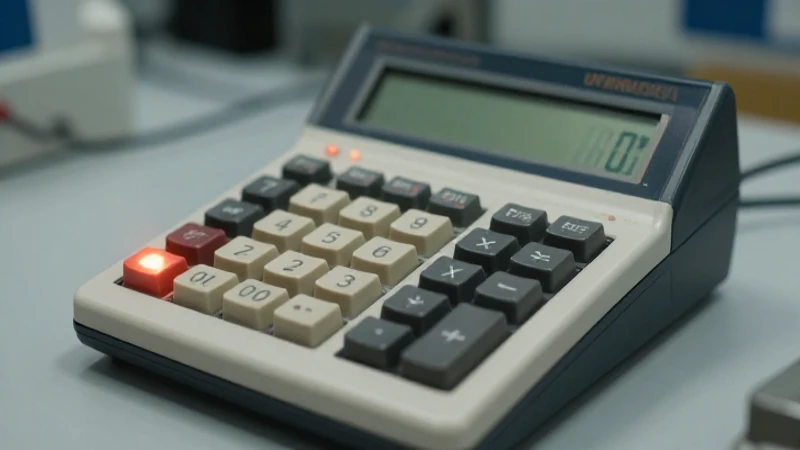 Calculadora vintage ilumina cálida, ambiente analógico