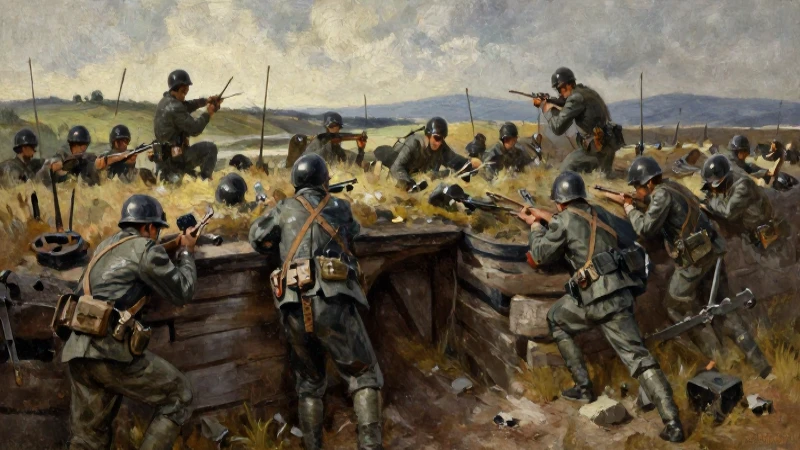Cuáles son las etapas y hechos clave de la Primera Guerra Mundial 4 Batalla trinchera: óleo dramático y panorámico