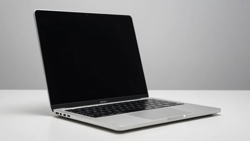 Laptop plateada con luz suave y enfoque selectivo
