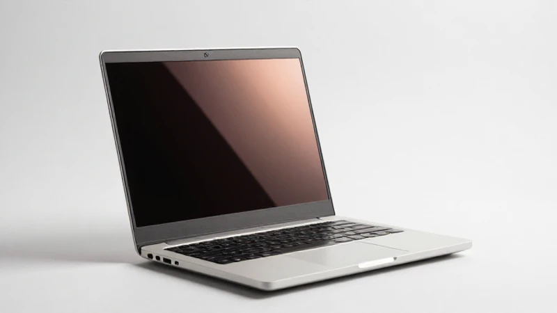 Laptop vintage con pantalla reflectante e iluminación suave
