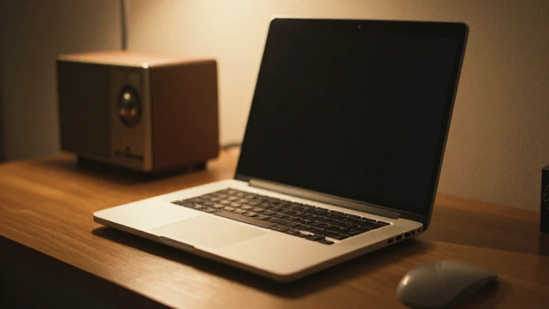 Laptop antigua en ambiente cálido y nostálgico