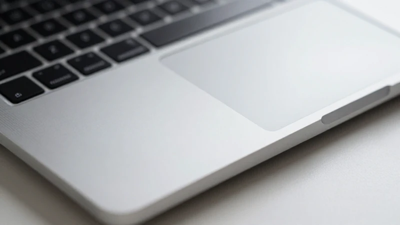 Laptop plateada con estética futurista y suave luz