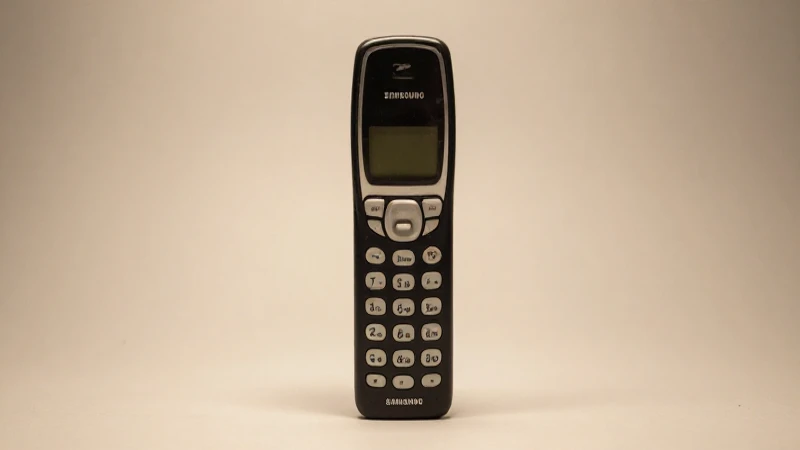 Teléfono Samsung antiguo con luz suave nostálgica