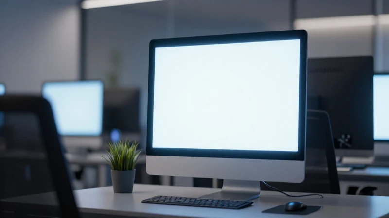 Programa para hacer organigramas: 5 opciones eficientes 4 Oficina moderna con pantalla iluminada y luz suave