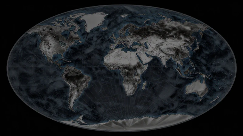 Mapa circular iluminado dramáticamente