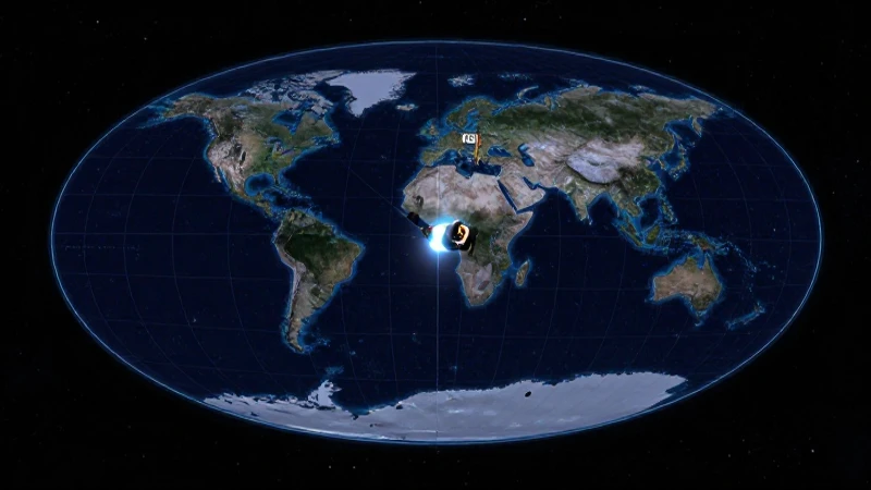Mapa satelital brillante en iluminación cinematográfica