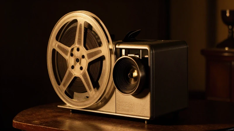 Cuál es la evolución de los proyectores de diapositivas 3 Proyector antiguo ilumina escena nostálgica