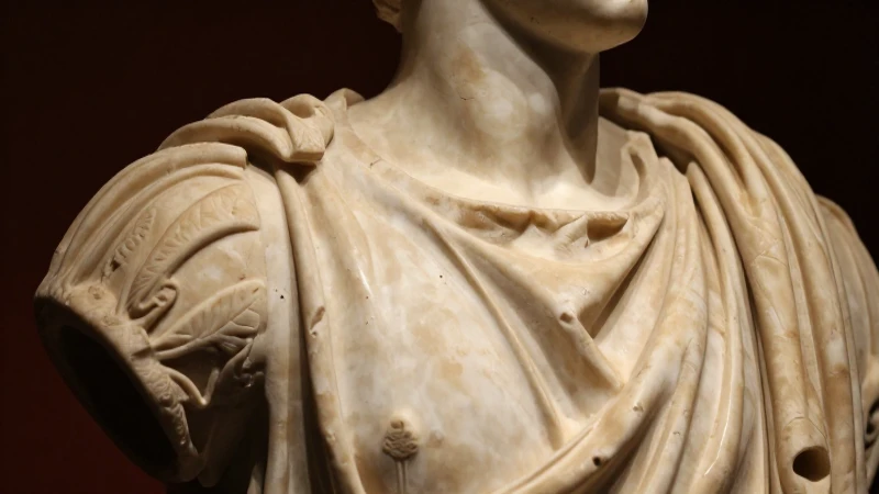 Busto romano iluminado con sombras suaves