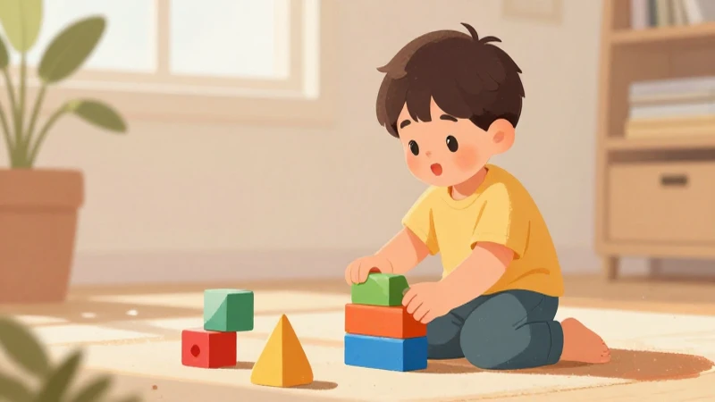 El Esquema psicomotricidad: una herramienta fundamental para el desarrollo infantil 7 Niño juega con bloques coloridos cálidamente
