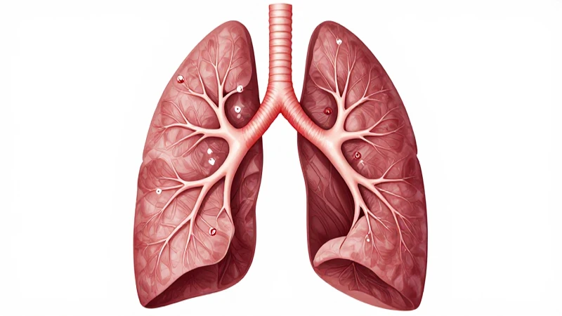 Anatomía pulmonar detallada, sección transversal ilustrada