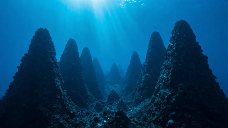 Paisaje submarino cinematográfico y dramático