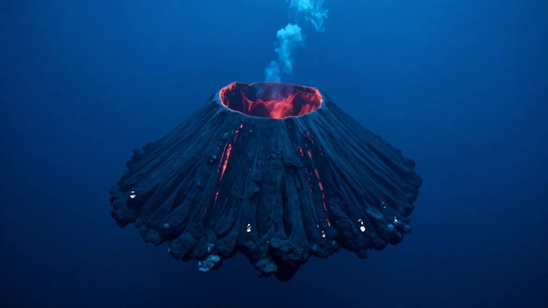 Submarino volcán, azul dramático e intenso