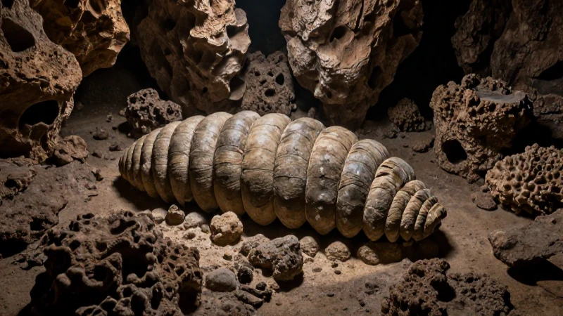 Fósil de trilobite en antiguo arrecife rocoso.end_of_turn