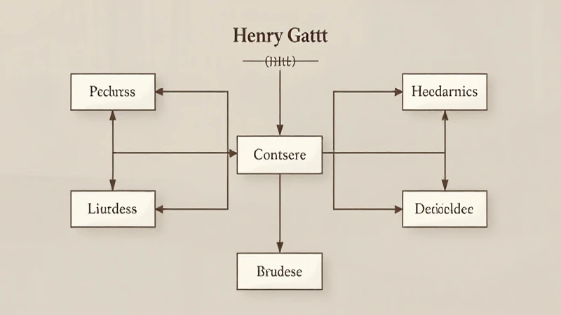 Gantt: diagrama visual en sepia simétrico