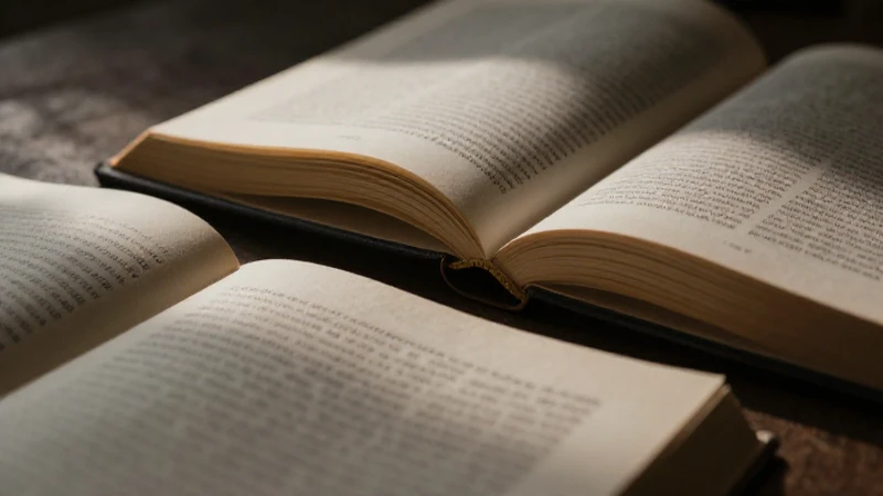 Libro abierto con luz dramática y detalle