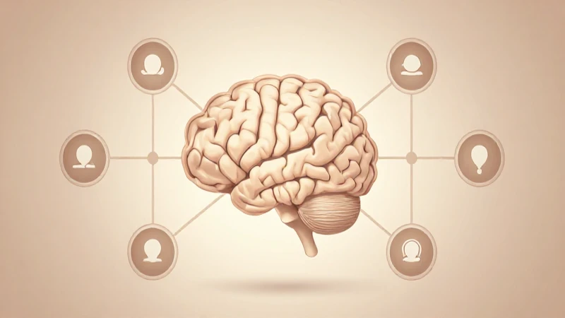 Diagrama cerebral digital con iluminación cálida