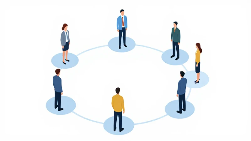 Qué significa 'staff' en un organigrama empresarial 6 Círculos conectados simbolizan trabajo en equipo