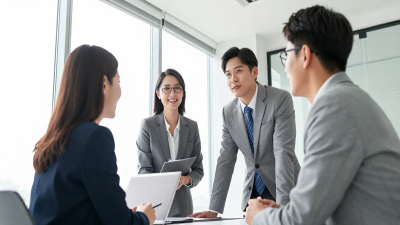 Qué significa 'staff' en un organigrama empresarial 3 Profesionales colaboran en oficina moderna y luminosa