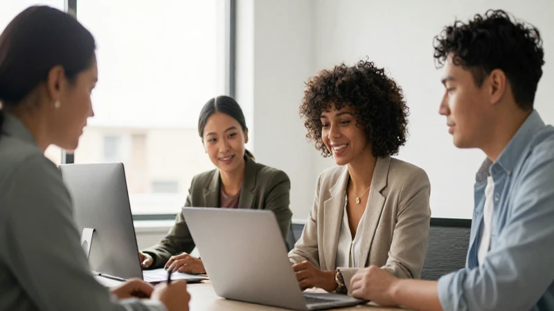 Qué significa 'staff' en un organigrama empresarial 4 Equipo diverso colabora en ambiente moderno y luminoso