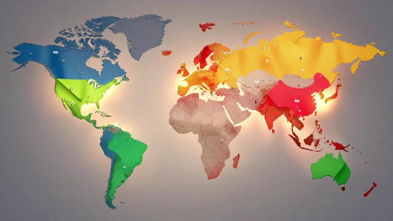 Mapa isométrico vibrante con nodos interconectados