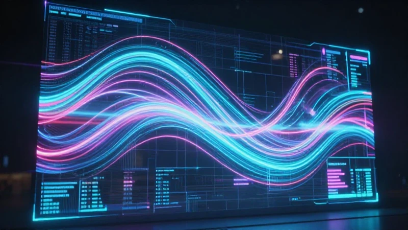 Pantalla holográfica brillante muestra datos dinámicos