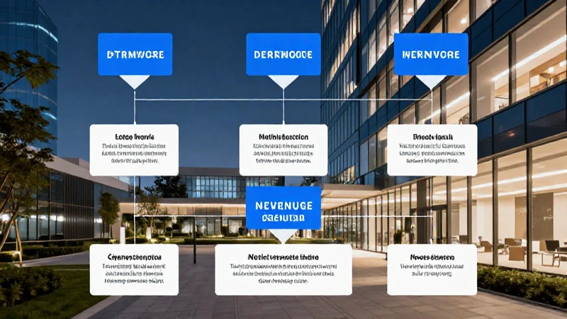 Estructura corporativa moderna en oficina iluminada