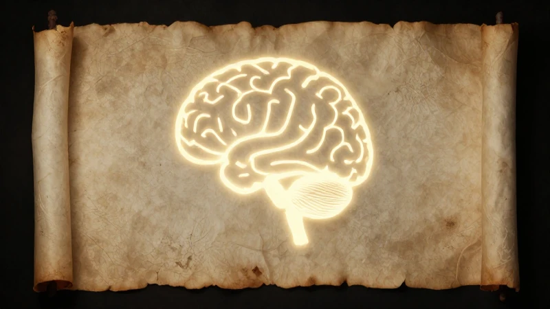 Pergamino antiguo ilumina cerebro romántico