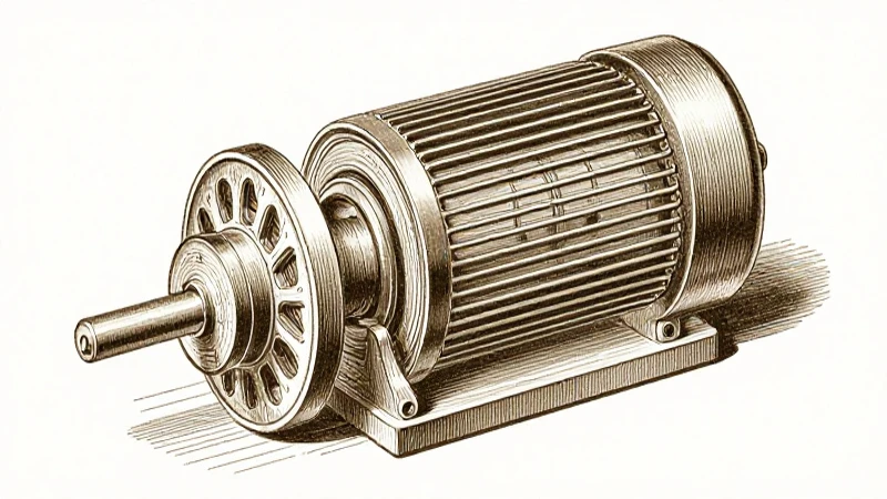 Cuál es la línea de tiempo de la evolución del motor eléctrico 6 Ilustración técnica antigua muestra un motor eléctrico