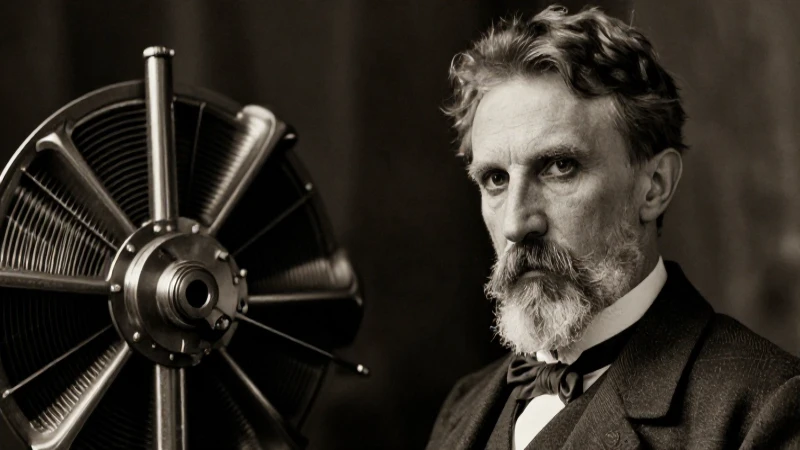 Cuál es la línea de tiempo de la evolución del motor eléctrico 9 Retrato cinematográfico sepia de Nikola Tesla