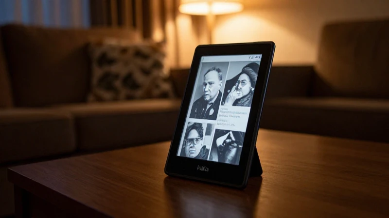 Tablet Kindle en ambiente cálido y acogedor