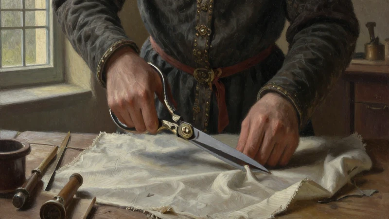 Sastres medievales pintados con detalle textil
