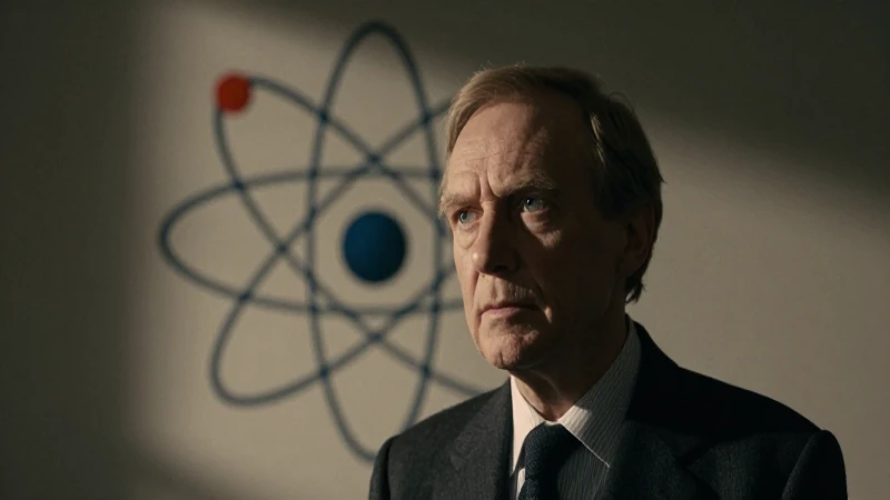 Bohr retratado con átomo, luz dramática