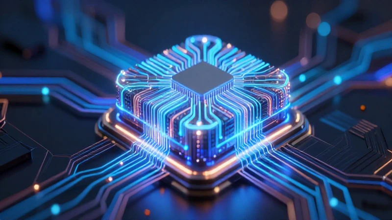Núcleo computacional futurista con luz brillante