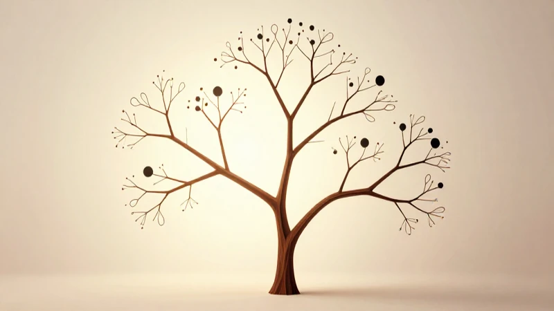 Ramas de las Matemáticas: Mapa Conceptual y sus Aplicaciones 13 Árbol abstracto iluminado con arte digital