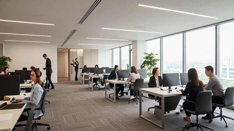 Cuál es la estructura y funciones de RRHH en Bimbo 5 Oficinas modernas con profesionales colaborando